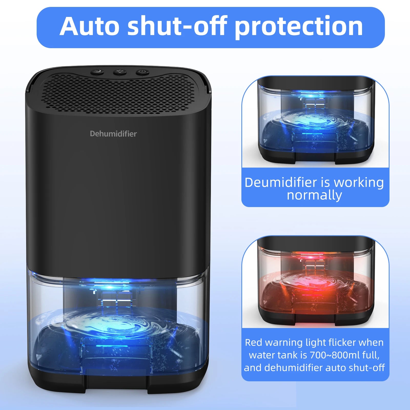 1pc 1000ml Portable Dehumidifier for Home Office and RV Eliminate Damp Mold and Moisture Easy to Use and Energy Efficient